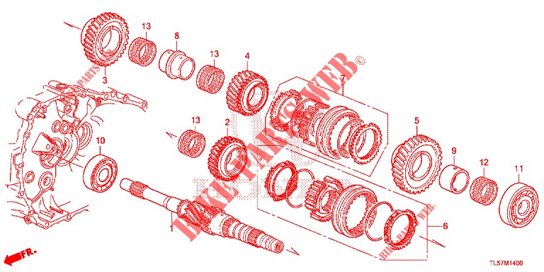 HAUPTWELLE (DIESEL) für Honda ACCORD TOURER 2.0 S 5 Türen 6 gang-Schaltgetriebe 2015