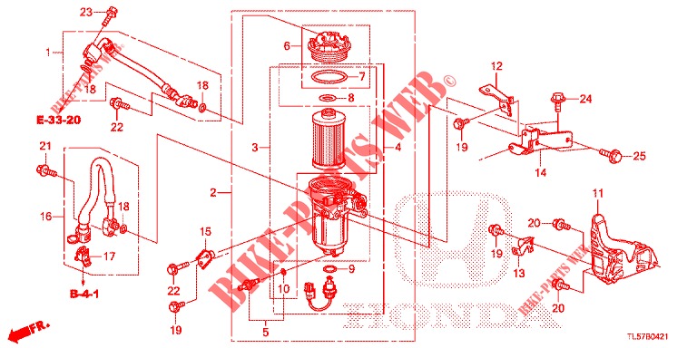KRAFTSTOFFSIEB (DIESEL) (MT) für Honda ACCORD TOURER 2.0 S 5 Türen 6 gang-Schaltgetriebe 2015