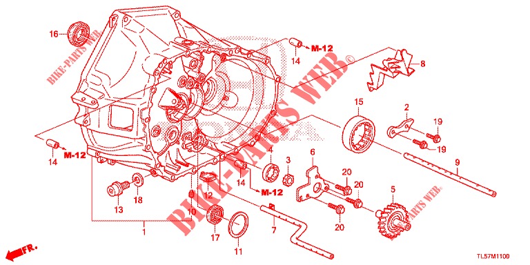 KUPPLUNGSGEHAEUSE (DIESEL) für Honda ACCORD TOURER 2.0 S 5 Türen 6 gang-Schaltgetriebe 2015