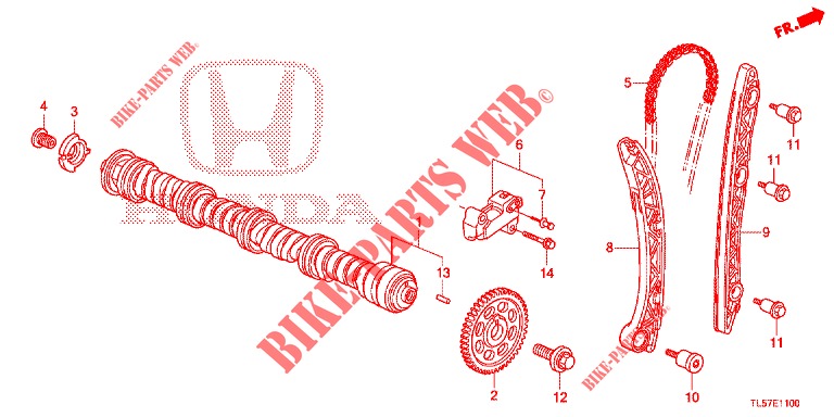 NOCKENWELLE/NOCKENWELLENKETTE (2.0L) für Honda ACCORD TOURER 2.0 S 5 Türen 6 gang-Schaltgetriebe 2015