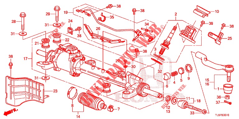 SERVOLENKGETRIEBE (EPS) (LH) für Honda ACCORD TOURER 2.0 S 5 Türen 6 gang-Schaltgetriebe 2015