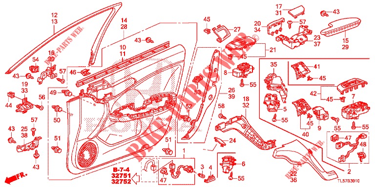 TUERVERKLEIDUNG, VORNE (LH) für Honda ACCORD TOURER 2.0 S 5 Türen 6 gang-Schaltgetriebe 2015