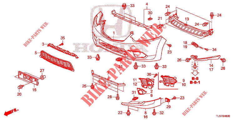 VORDERE STOSSFAENGER  für Honda ACCORD TOURER 2.0 S 5 Türen 6 gang-Schaltgetriebe 2015