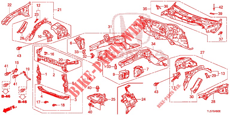 VORDERE TRENNWAND/STIRNWAND  für Honda ACCORD TOURER 2.0 S 5 Türen 6 gang-Schaltgetriebe 2015
