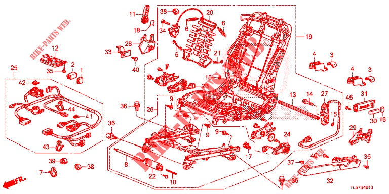 VORNE SITZKOMPONENTEN (G.) (SIEGE ENTIEREMENT MOTORISE) (2) für Honda ACCORD TOURER 2.0 S 5 Türen 6 gang-Schaltgetriebe 2015