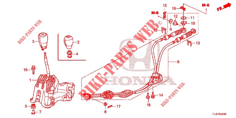 WAHLHEBEL(HMT)  für Honda ACCORD TOURER 2.0 S 5 Türen 6 gang-Schaltgetriebe 2015