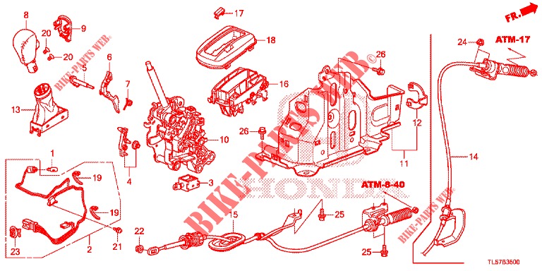 WAHLHEBEL (LH) für Honda ACCORD TOURER 2.0 S 5 Türen 6 gang-Schaltgetriebe 2015