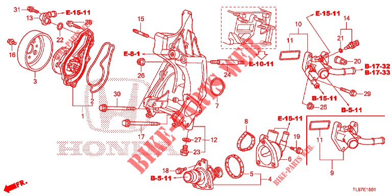 WASSERPUMPE/THERMOSTAT (2.4L) für Honda ACCORD TOURER 2.0 S 5 Türen 6 gang-Schaltgetriebe 2015