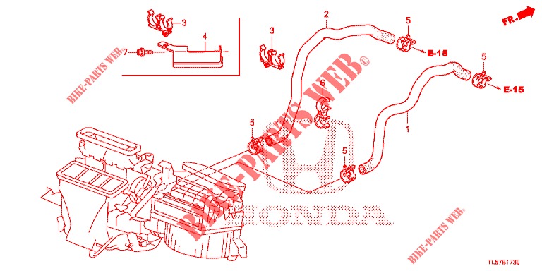 WASSERSCHLAUCH/HEIZUNGSSCHACHT (2.0L) (LH) für Honda ACCORD TOURER 2.0 S 5 Türen 6 gang-Schaltgetriebe 2015