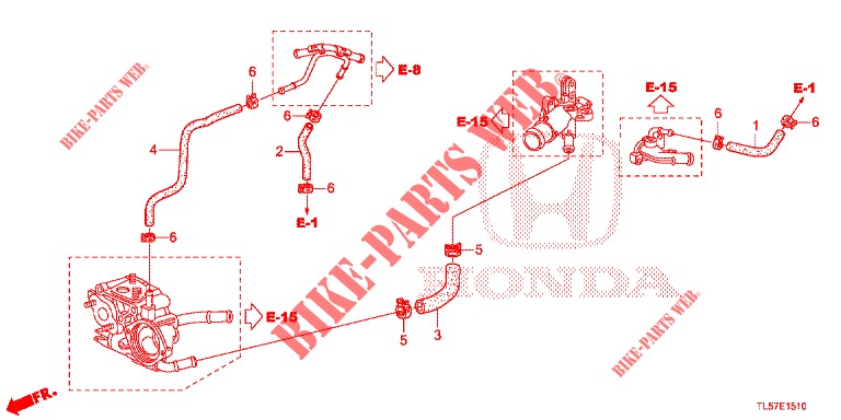 WASSERSCHLAUCH/HEIZUNGSSCHACHT (2.0L) für Honda ACCORD TOURER 2.0 S 5 Türen 6 gang-Schaltgetriebe 2015