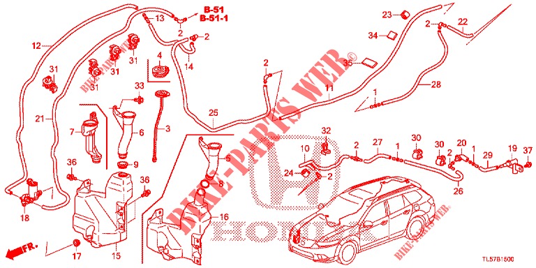 WINDSCHUTZSCHEIBENWASCHER (KE,KG) für Honda ACCORD TOURER 2.0 S 5 Türen 6 gang-Schaltgetriebe 2015