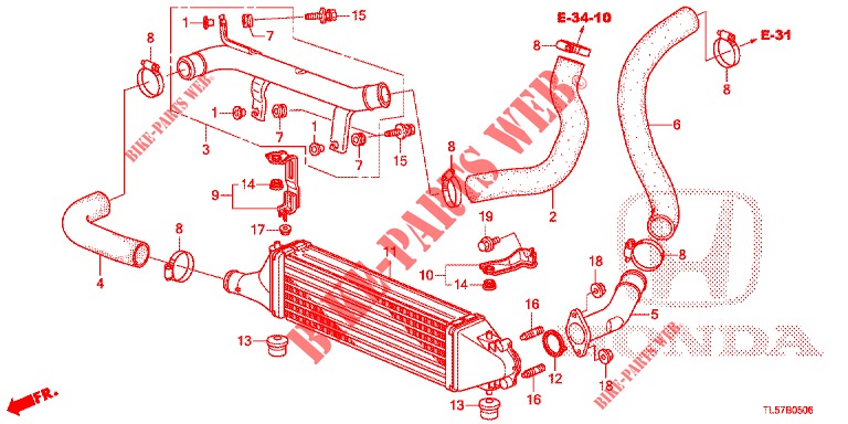 ZWESCHENKUEHLERINHEIT (2) für Honda ACCORD TOURER 2.0 S 5 Türen 6 gang-Schaltgetriebe 2015