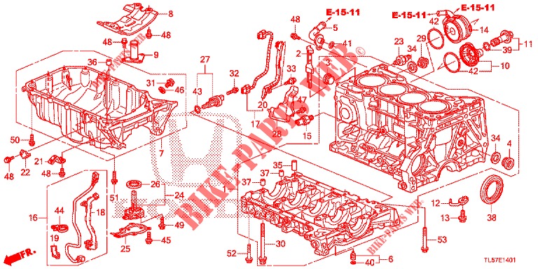 ZYLINDERBLOCK/OELWANNE (2.4L) für Honda ACCORD TOURER 2.0 S 5 Türen 6 gang-Schaltgetriebe 2015