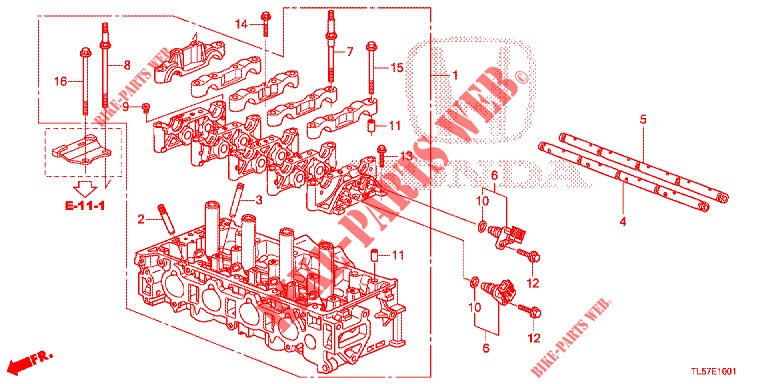 ZYLINDERKOPFDECKEL (2.4L) für Honda ACCORD TOURER 2.0 S 5 Türen 6 gang-Schaltgetriebe 2015