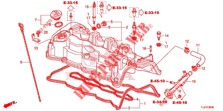 ZYLINDERKOPFDECKEL (DIESEL) für Honda ACCORD TOURER 2.0 S 5 Türen 6 gang-Schaltgetriebe 2015