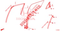 HINTERE TUERFENSTERSCHEIBE/TUERREGLER  für Honda ACCORD TOURER 2.0 EXECUTIVE 5 Türen 5 gang automatikgetriebe 2015