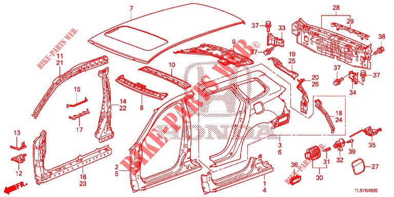 AUSSENBLECHE/TAFEL, HINTEN  für Honda ACCORD TOURER 2.0 S 5 Türen 5 gang automatikgetriebe 2015
