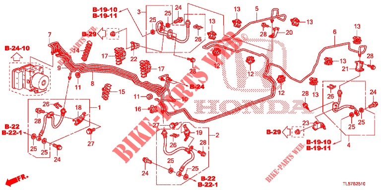 BREMSLEITUNGEN (VSA) (LH) für Honda ACCORD TOURER 2.0 S 5 Türen 5 gang automatikgetriebe 2015