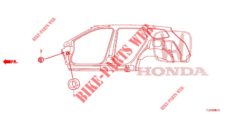 GUMMITUELLE (LATERAL) für Honda ACCORD TOURER 2.0 S 5 Türen 5 gang automatikgetriebe 2015