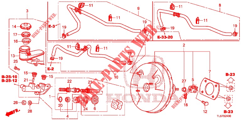 HAUPTBREMSZYLINDER/MASTER POWER (LH) für Honda ACCORD TOURER 2.0 S 5 Türen 5 gang automatikgetriebe 2015