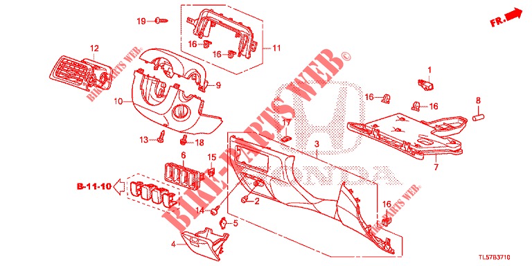 INSTRUMENT, ZIERSTUECK (COTE DE CONDUCTEUR) (LH) für Honda ACCORD TOURER 2.0 S 5 Türen 5 gang automatikgetriebe 2015