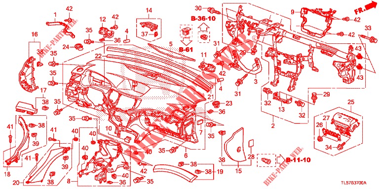 INSTRUMENTENBRETT, OBEN (LH) für Honda ACCORD TOURER 2.0 S 5 Türen 5 gang automatikgetriebe 2015