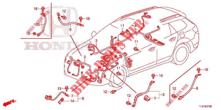 KABELBAUM (1) (LH) für Honda ACCORD TOURER 2.0 S 5 Türen 5 gang automatikgetriebe 2015