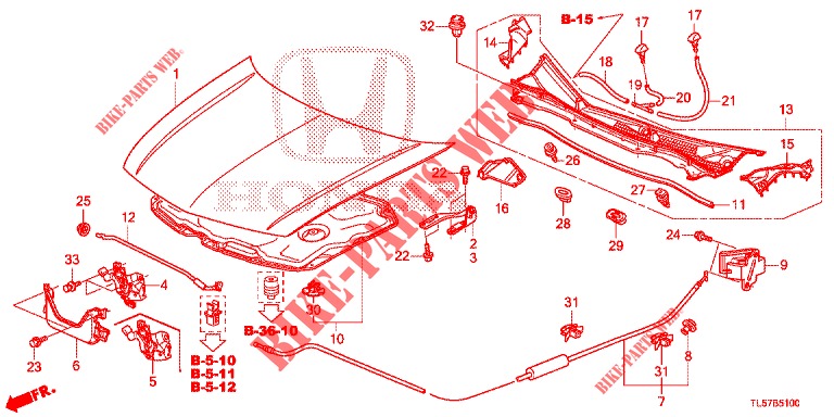 MOTORHAUBE (LH) für Honda ACCORD TOURER 2.0 S 5 Türen 5 gang automatikgetriebe 2015