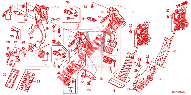 PEDAL (LH) für Honda ACCORD TOURER 2.0 S 5 Türen 5 gang automatikgetriebe 2015