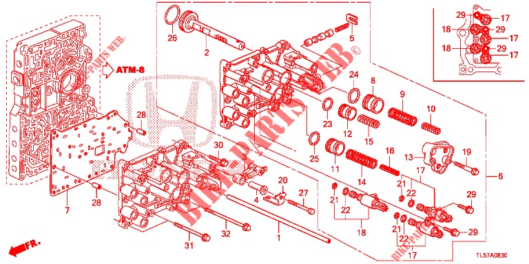 REGELVENTIL/SERVOGEHAEUSE(4AT)  für Honda ACCORD TOURER 2.0 S 5 Türen 5 gang automatikgetriebe 2015