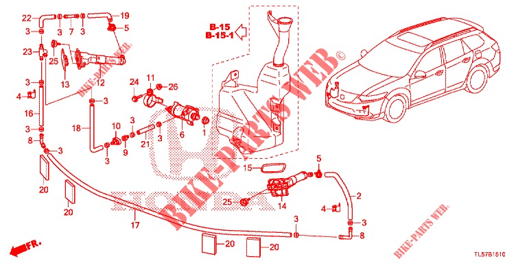 SCHEINWERFERWASCHER(S)  für Honda ACCORD TOURER 2.0 S 5 Türen 5 gang automatikgetriebe 2015