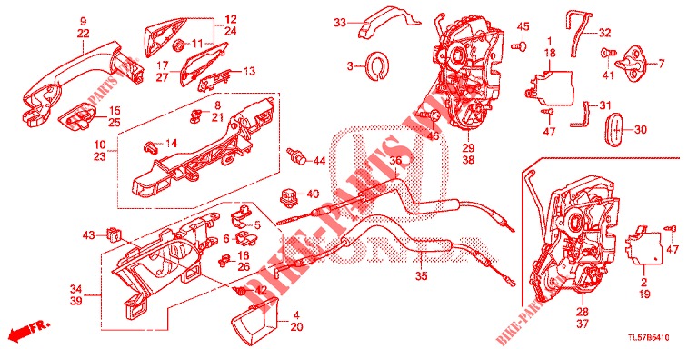 TUERSCHLOESSER, HINTEN/AEUSSERER GRIFF  für Honda ACCORD TOURER 2.0 S 5 Türen 5 gang automatikgetriebe 2015