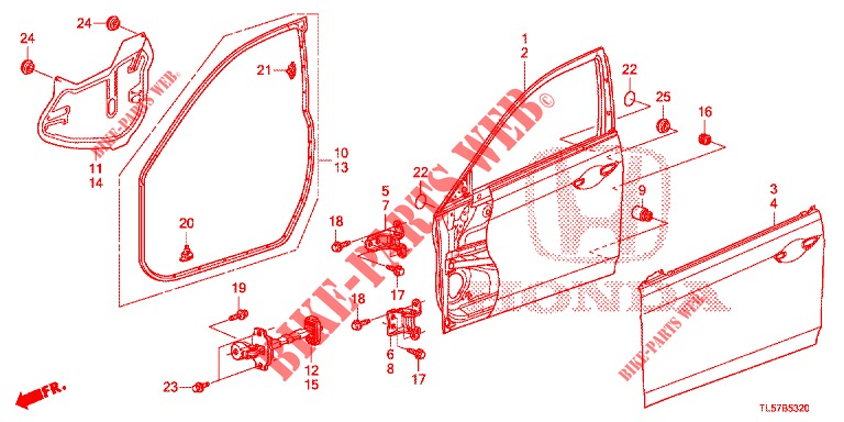 TUERTAFELN, VORNE(2D)  für Honda ACCORD TOURER 2.0 S 5 Türen 5 gang automatikgetriebe 2015