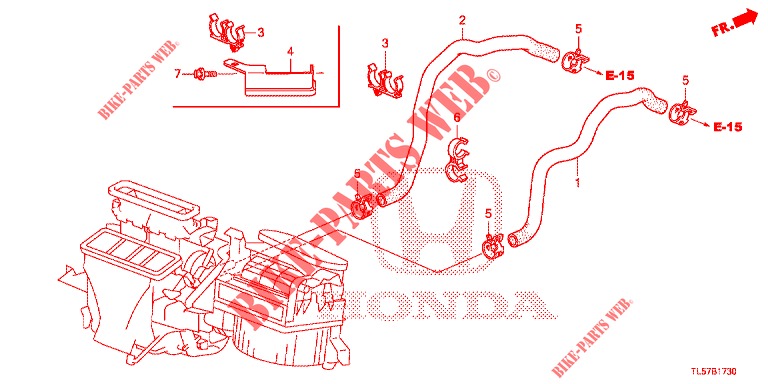 WASSERSCHLAUCH/HEIZUNGSSCHACHT (2.0L) (LH) für Honda ACCORD TOURER 2.0 S 5 Türen 5 gang automatikgetriebe 2015