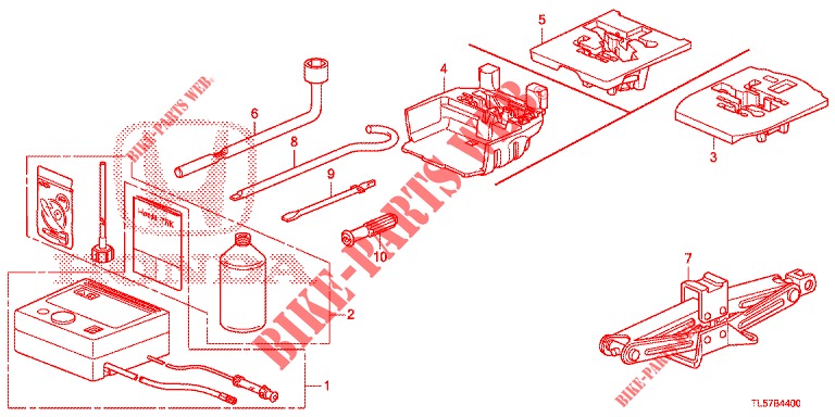 WERKZEUGE/WAGENHEBER  für Honda ACCORD TOURER 2.0 S 5 Türen 5 gang automatikgetriebe 2015
