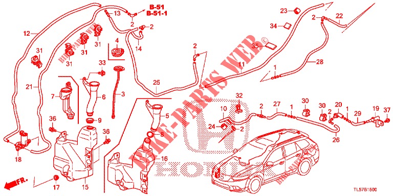 WINDSCHUTZSCHEIBENWASCHER (KE,KG) für Honda ACCORD TOURER 2.0 S 5 Türen 5 gang automatikgetriebe 2015