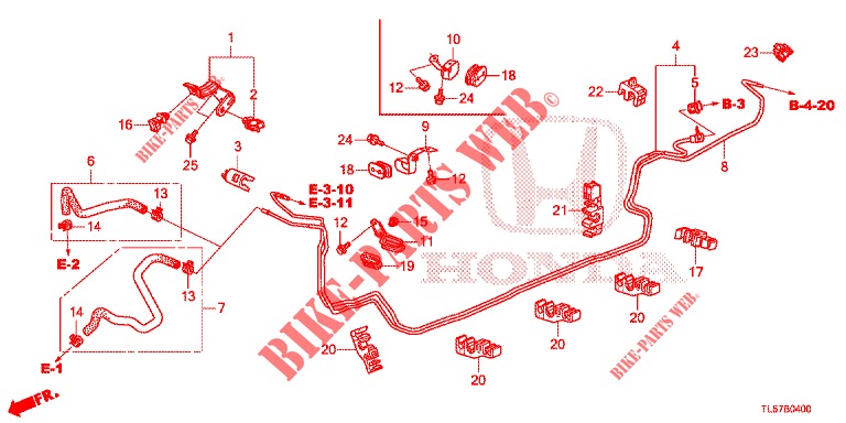 KRAFTSTOFFLEITUNG  für Honda ACCORD TOURER 2.4 EXECUTIVE 5 Türen 6 gang-Schaltgetriebe 2015