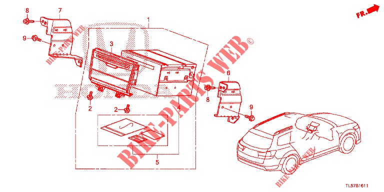 AUDIOEINHEIT (NAVIGATION) für Honda ACCORD TOURER 2.4 EXECUTIVE 5 Türen 5 gang automatikgetriebe 2015