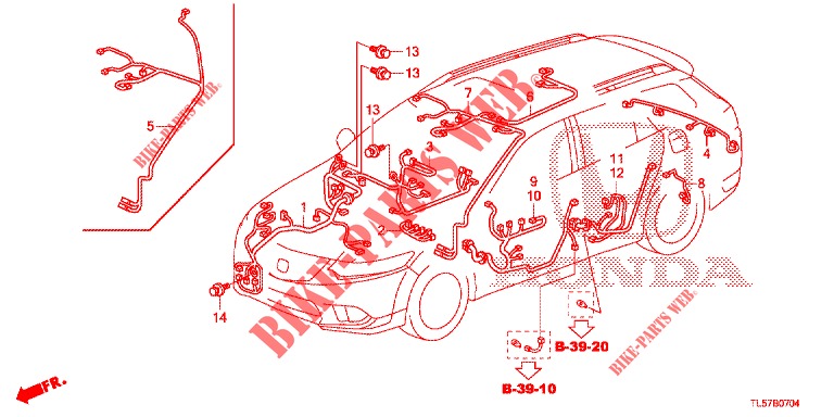 KABELBAUM (3) (LH) für Honda ACCORD TOURER 2.4 S 5 Türen 5 gang automatikgetriebe 2015