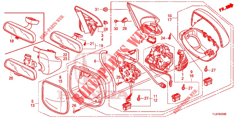 SPIEGEL/SCHIEBEDACH  für Honda ACCORD TOURER DIESEL 2.2 ELEGANCE PACK 5 Türen 5 gang automatikgetriebe 2015