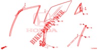 HINTERE TUERFENSTERSCHEIBE/TUERREGLER  für Honda ACCORD TOURER DIESEL 2.2 LUXURY 5 Türen 5 gang automatikgetriebe 2015