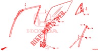 HINTERE TUERFENSTERSCHEIBE/TUERREGLER  für Honda ACCORD TOURER DIESEL 2.2 LUXURY H 5 Türen 6 gang-Schaltgetriebe 2015