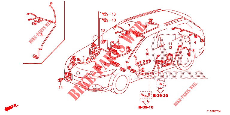 KABELBAUM (3) (LH) für Honda ACCORD TOURER DIESEL 2.2 S 5 Türen 6 gang-Schaltgetriebe 2015