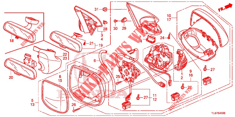 SPIEGEL/SCHIEBEDACH  für Honda ACCORD TOURER DIESEL 2.2 S 5 Türen 5 gang automatikgetriebe 2015