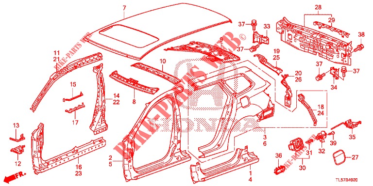 AUSSENBLECHE/TAFEL, HINTEN  für Honda ACCORD TOURER 2.0 ELEGANCE PACK 5 Türen 5 gang automatikgetriebe 2014