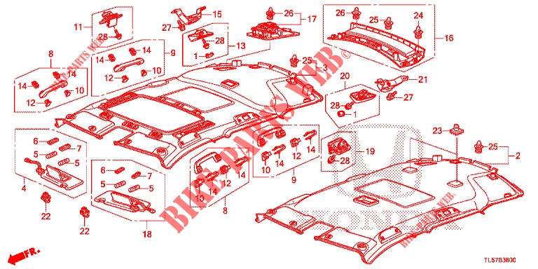 DACHVERKLEIDUNG  für Honda ACCORD TOURER 2.0 ELEGANCE PACK 5 Türen 5 gang automatikgetriebe 2014
