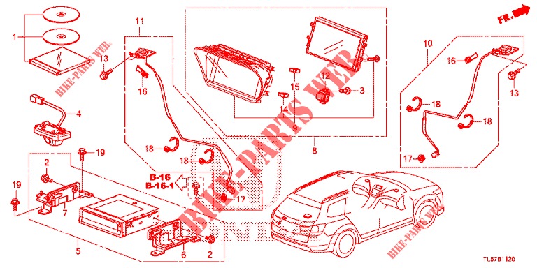 EINBAUSATZ F. RNS2  für Honda ACCORD TOURER 2.0 ELEGANCE PACK 5 Türen 5 gang automatikgetriebe 2014