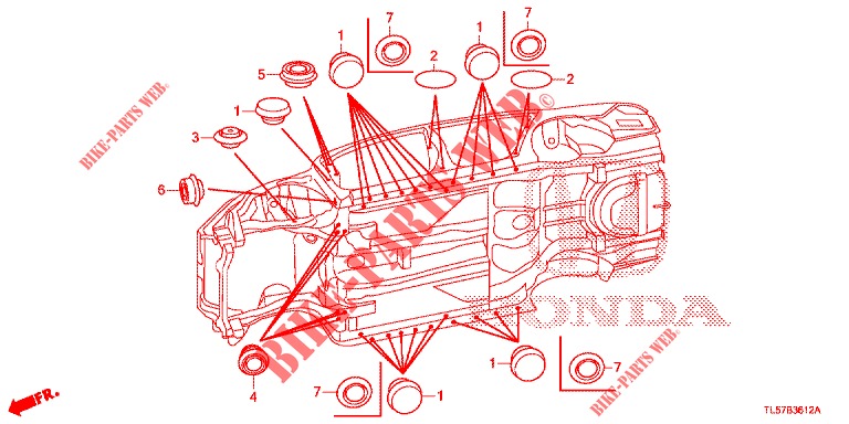 GUMMITUELLE (INFERIEUR) für Honda ACCORD TOURER 2.0 ELEGANCE PACK 5 Türen 5 gang automatikgetriebe 2014