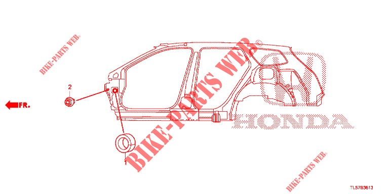 GUMMITUELLE (LATERAL) für Honda ACCORD TOURER 2.0 ELEGANCE PACK 5 Türen 5 gang automatikgetriebe 2014