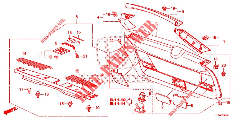 HECKKLAPPENVERKLEIDUNG/ TAFELVERKLEIDUNG, HINTEN(2D)  für Honda ACCORD TOURER 2.0 ELEGANCE PACK 5 Türen 5 gang automatikgetriebe 2014